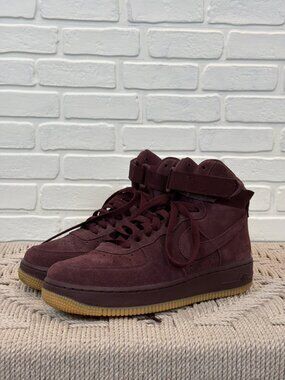Nike Air Force 1 High SF Burgundy Suede Sneaker Boots Youth 7Y